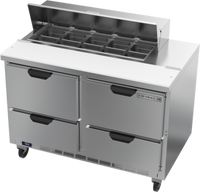 Beverage-Air SPED48HC-10-4 48-Inch Two-Section Sandwich Top Refrigerated Prep Table with 4 Drawers