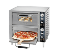 Waring Commercial Double-Door Double-Deck Countertop Pizza Oven with Independent Chamber Controls