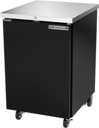 Beverage-Air One-Section Solid Door Back Bar Refrigerator, 24-Inch Wide, 7.66 Cu. Ft., Stainless Steel Top, Black Exterior
