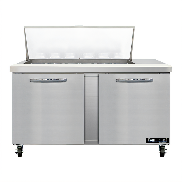 Product image #1 for Continental Refrigerator Mighty Top 60" Two-Section R-290 Hydrocarbon Sandwich Unit Refrigerator