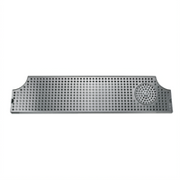 34-Inch Surface-Mount Stainless Steel Drip Tray Trough with Integral Glass Rinser