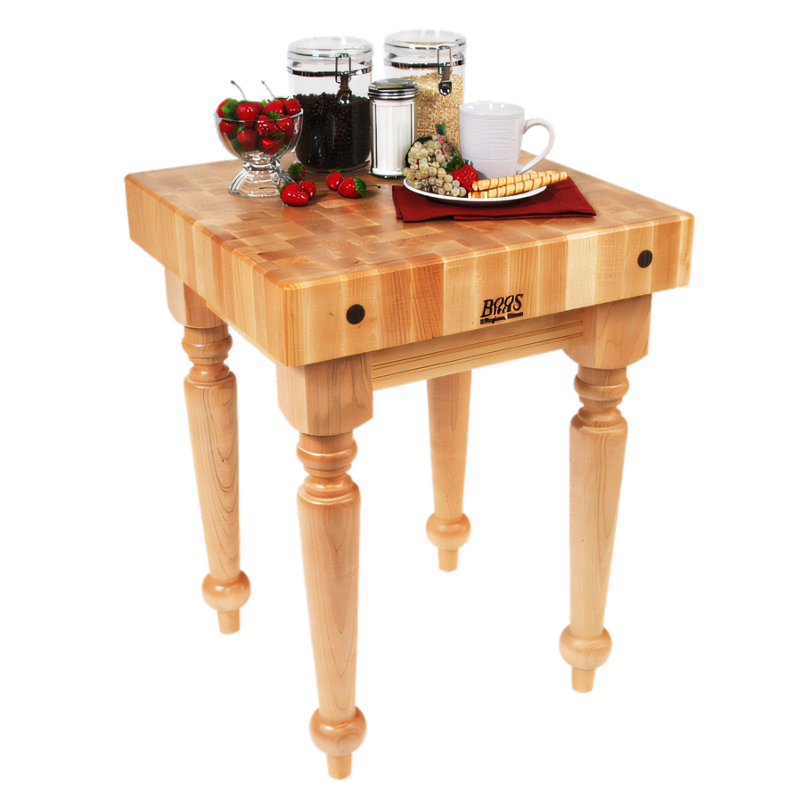 Product image #1 for Saratoga Farm Butcher Block Work Table with 4-Inch End Grain Maple Top, 30 x 24 x 32 Inches