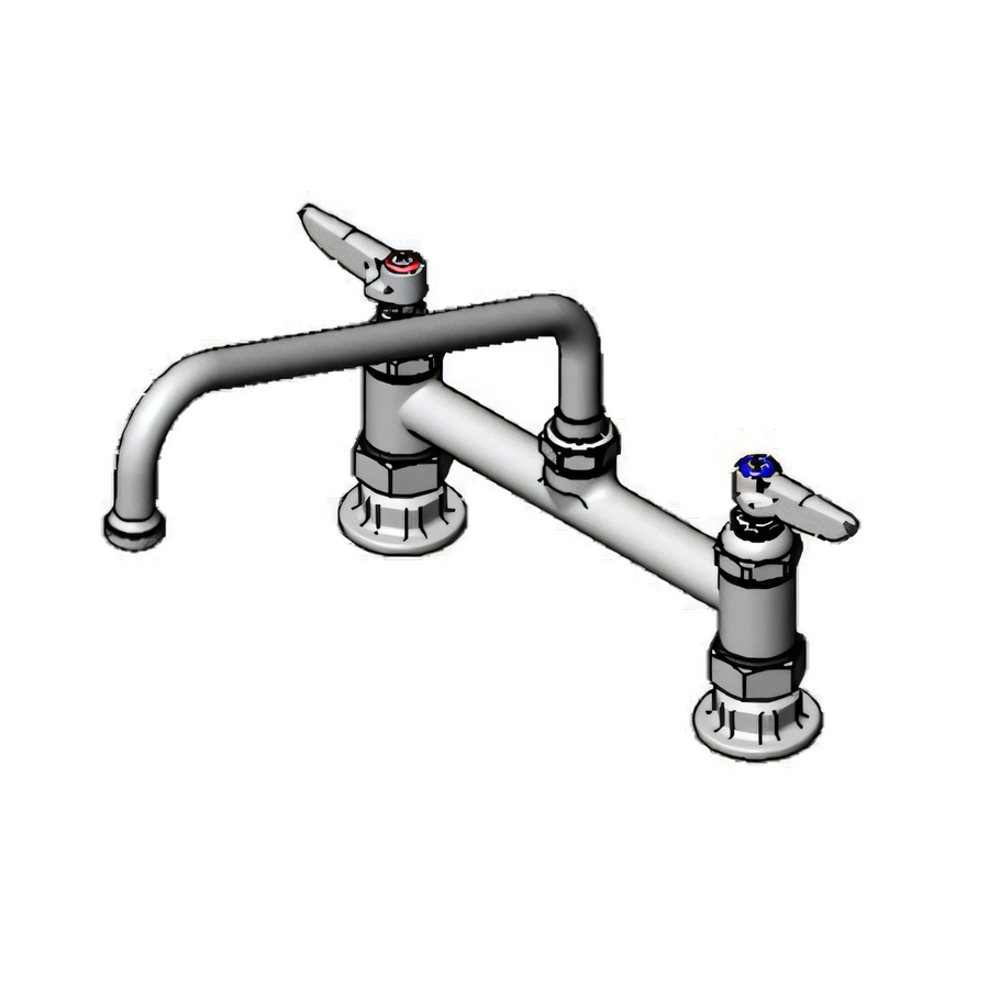 Product image #1 for T&S Brass Double Pantry Deck-Mount Mixing Faucet with 10-Inch Swing Nozzle