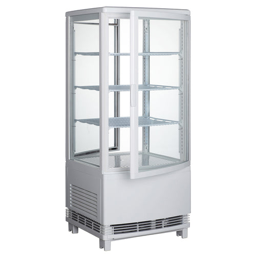 Product image #1 for Winco 4-Tier Countertop Refrigerated Beverage Display Case, White, 100-Can Capacity