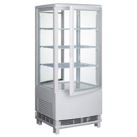 Winco 4-Tier Countertop Refrigerated Beverage Display Case, White, 100-Can Capacity