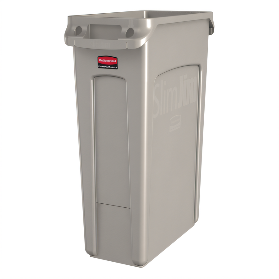 Product image #1 for Rubbermaid Commercial Slim Jim 23 Gallon Beige Open-Top Rectangular Trash Can