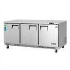 Thumbnail image #1 for Everest Refrigeration ETBR3 Three-Section 22 Cu. Ft. Undercounter Worktop Refrigerator, Solid Doors, Rear-Mounted Self-Contained Refrigeration