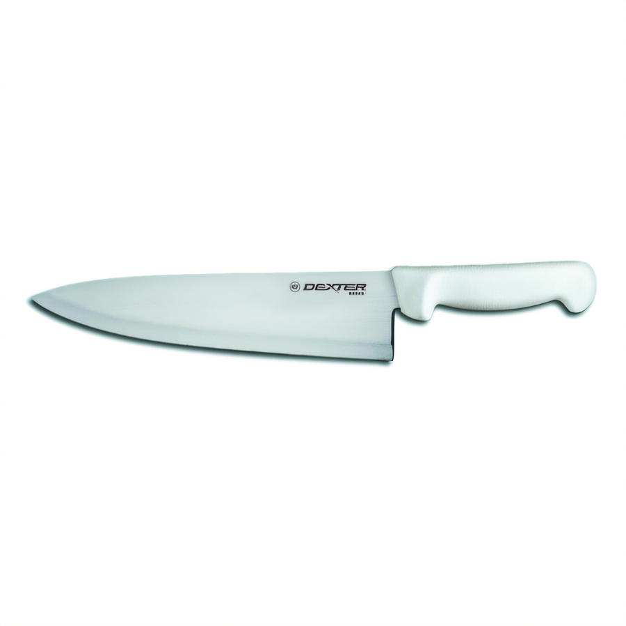 Product image #1 for Basics 10-Inch Stamped Chef's Knife with Wide Choil, Stain-Free High-Carbon Stainless Steel Blade, White Polypropylene Handle