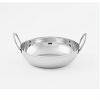 American Metalcraft 18 oz. Stainless Steel Mirror Finish Balti Dish with Handles