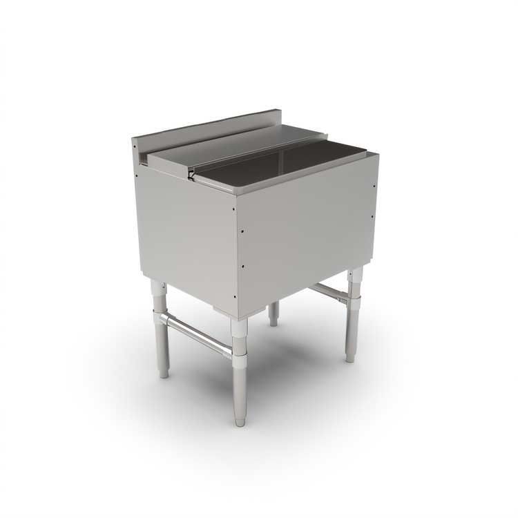 Product image #1 for John Boos Slim-Line 24-Inch Underbar Ice Bin/Cocktail Unit with 2-Piece Sliding Lid