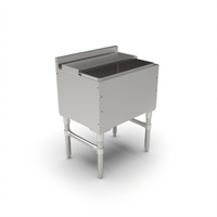 John Boos Slim-Line 24-Inch Underbar Ice Bin/Cocktail Unit with 2-Piece Sliding Lid
