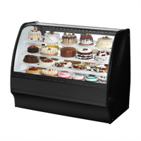 True 59-1/4 Inch Curved Glass Refrigerated Bakery Display Case, Stainless Steel, Self-Contained