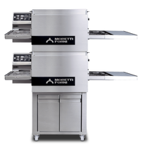 Moretti Forni T64E 2-Deck Ventless Electric Conveyor Pizza Oven with Closed Stand