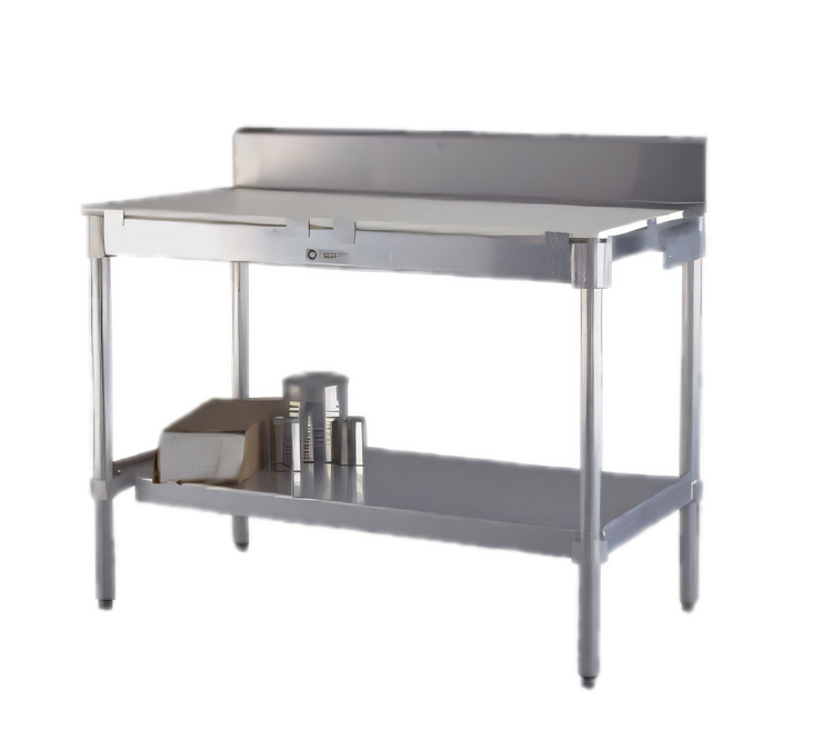 Product image #1 for New Age 60" x 30" Poly Top Work Table with 6" Backsplash and Aluminum Base