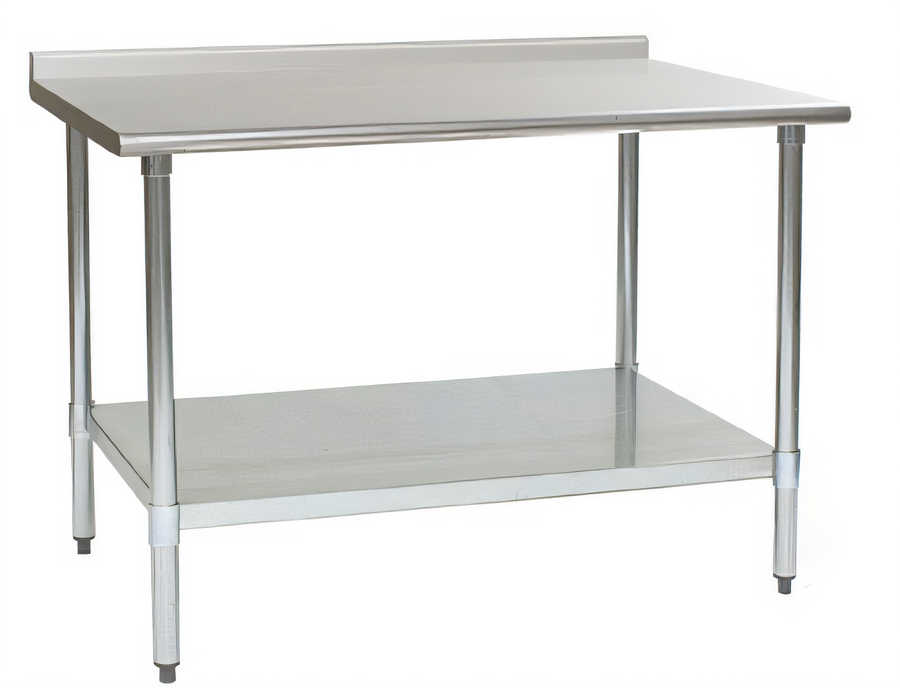Product image #1 for Eagle Group Budget Series 60-Inch x 24-Inch 430 Stainless Steel Work Table with Rear Up-Turn and Undershelf