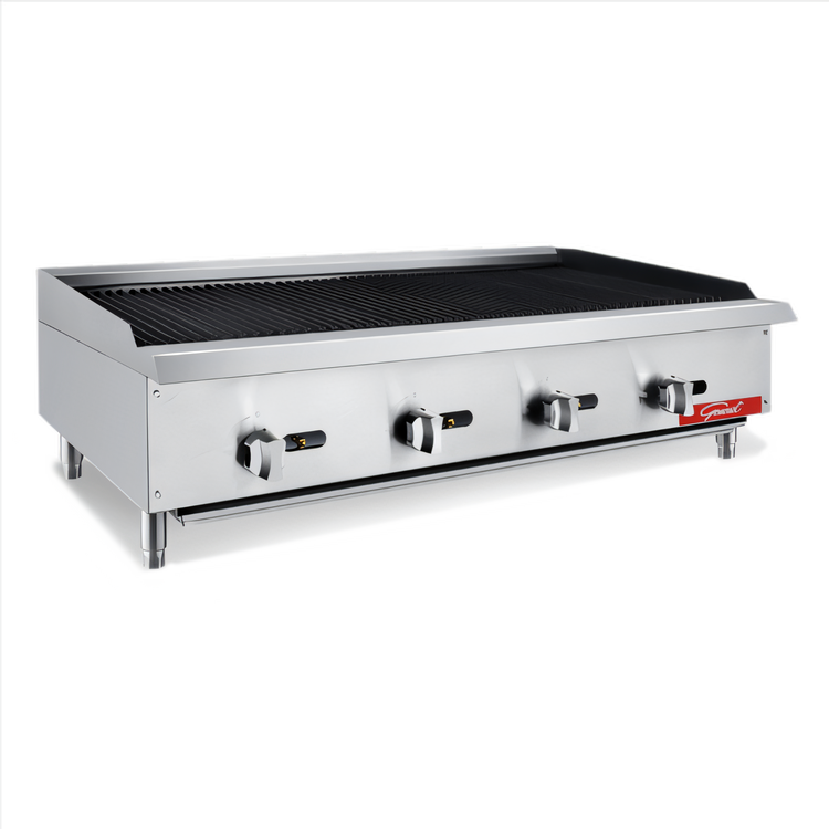 Product image #1 for General 48-Inch Countertop Gas Char-Rock Charbroiler, Natural Gas/LP Convertible