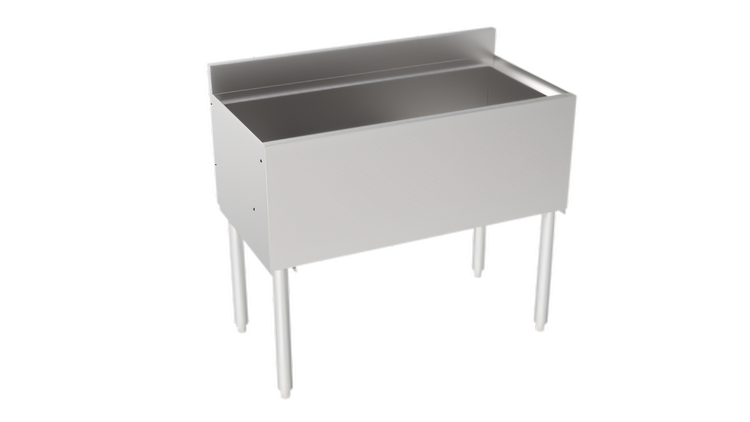 Product image #1 for Silver Series Insulated Bar Ice Bin with Full Sliding Cover, 36 Inch W x 12 Inch Deep