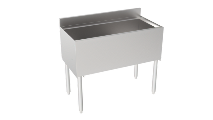 Product image #1 for Silver Series Insulated Bar Ice Bin with Full Sliding Cover, 36 Inch W x 12 Inch Deep