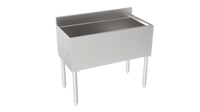 Silver Series Insulated Bar Ice Bin with Full Sliding Cover, 36 Inch W x 12 Inch Deep