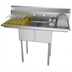 Thumbnail image #1 for KoolMore 48-Inch Commercial 2-Compartment Stainless Steel Sink with Left and Right Drainboards and Backsplash