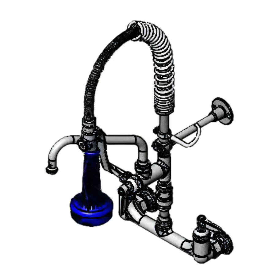 Product image #1 for T&S Brass EasyInstall Wall-Mount Mini Pre-Rinse Unit with 8-Inch Swivel Add-On Nozzle