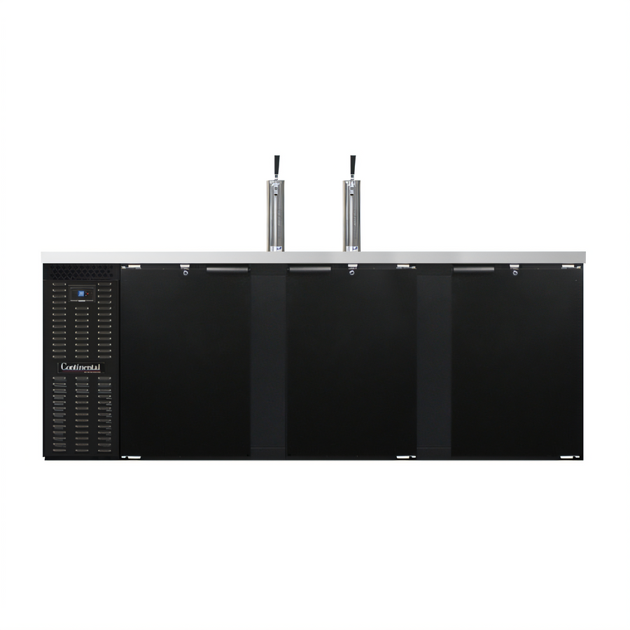 Product image #1 for Continental Refrigerator KC90SN 90" Black Enamel Two-Column Shallow Depth Keg Cooler