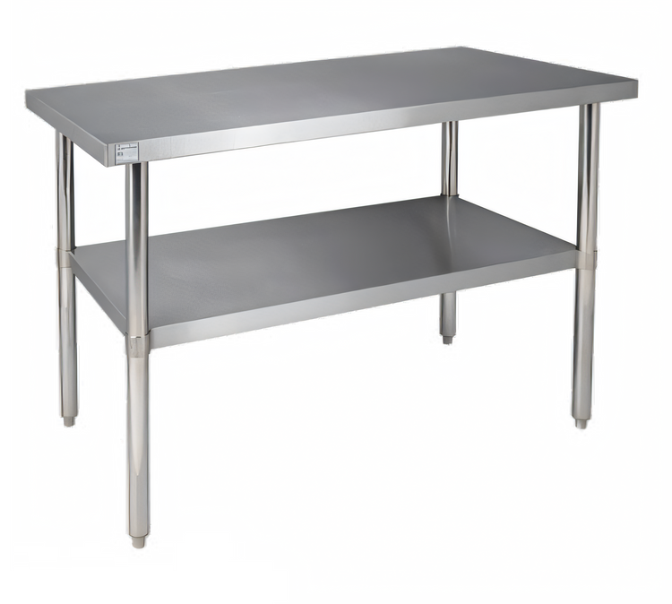 Product image #1 for Klinger's Trading SG3036 36 Inch x 30 Inch 18-Gauge 430 Stainless Steel Flat Top Work Table with Galvanized Undershelf
