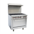 Thumbnail image #1 for Omcan USA 36-Inch Natural Gas Commercial Range with 6 Open Burners and Standard Oven