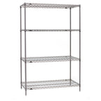 Thumbnail image #1 for Metro Super Erecta SE-183074K4-S-4 30"W x 18"D x 74.5"H Stationary Wire Shelving Starter Unit, 4 Shelves, Gray Epoxy-Coated