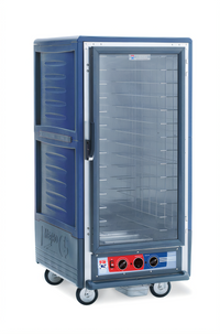 Metro C5 3 Series 3/4 Height Mobile Moisture Heated Holding and Proofing Cabinet with Blue Insulation Armour and Clear Polycarbonate Door