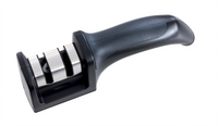Crestware Dual-Action Pull-Through Hand-Held Knife Sharpener with Diamond and Ceramic Stones