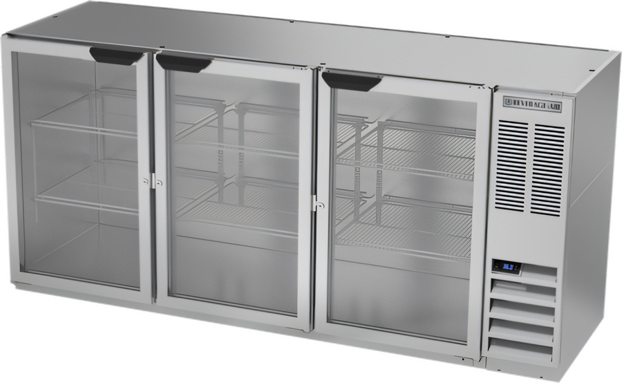 Product image #1 for Beverage-Air BB72HC-G-S Three-Section Glass Door Back Bar Refrigerator