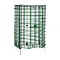 Olympic Security Cage Enclosure Kit for 24 x 36 Shelving with Side-Hinged Door, Green-Guard Epoxy Finish