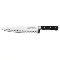 Winco Acero 10-Inch Forged Chef's Knife with Hollow Ground Blade and Black POM Handle