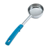 Thumbnail image #1 for Vollrath Spoodle 6 oz Solid Stainless Steel Portion Control Serving Spoon with Teal Grip 'N Serv Handle