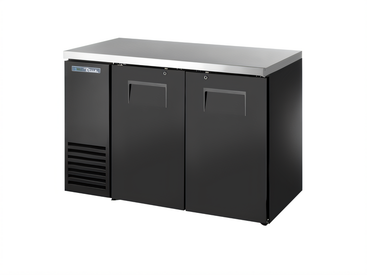 Product image #1 for True 48-Inch Two-Section Back Bar Cooler with Solid Swing Doors and Stainless Steel Top