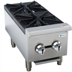 Thumbnail image #1 for Hurakan Heavy-Duty 12-Inch Countertop Gas Hot Plate with 2 Open Burners