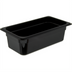 Thumbnail image #1 for StorPlus High Heat 1/3 Size Plastic Food Pan, 4 Inch Deep, 3.8 Qt, Black, Easy-Lift Notch