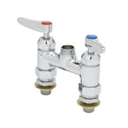 Thumbnail image #1 for T&S Brass B-0225-LN-CC-CR 4-Inch Deck-Mount Double Pantry Faucet, Less Nozzle, Lever Handles, Quarter-Turn Ceramic Valves, Low Lead