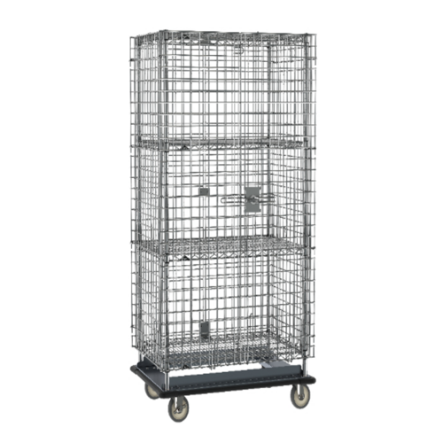 Product image #1 for Super Erecta Heavy-Duty Mobile Security Cage with 2 Intermediate Shelves, Chrome Plated