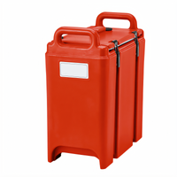 Cambro Camtainer 3-3/8 Gallon Insulated Soup Carrier, No Spigot, Hot Red
