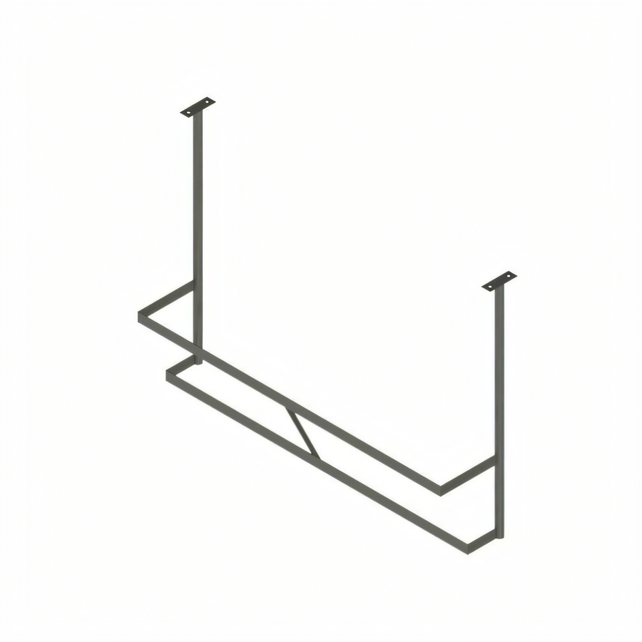 Product image #1 for John Boos Ceiling-Mounted Double-Bar Stainless Steel Pot Rack with 6 Double Hooks, 31-1/4 x 13-5/8 x 48 Inches