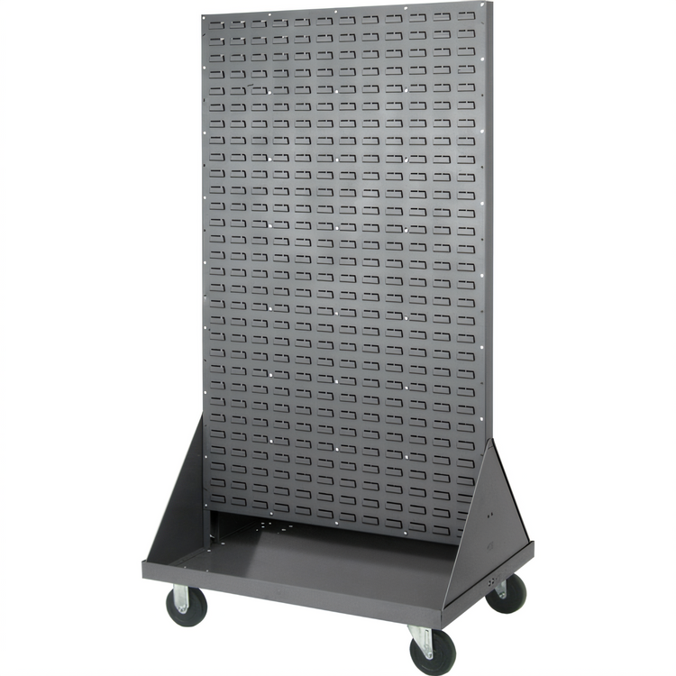 Product image #1 for Quantum Double-Sided Louvered Rack with Casters, 36 x 25 x 72 Inches
