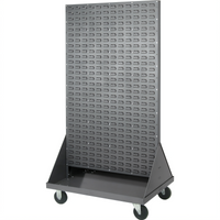 Quantum Double-Sided Louvered Rack with Casters, 36 x 25 x 72 Inches