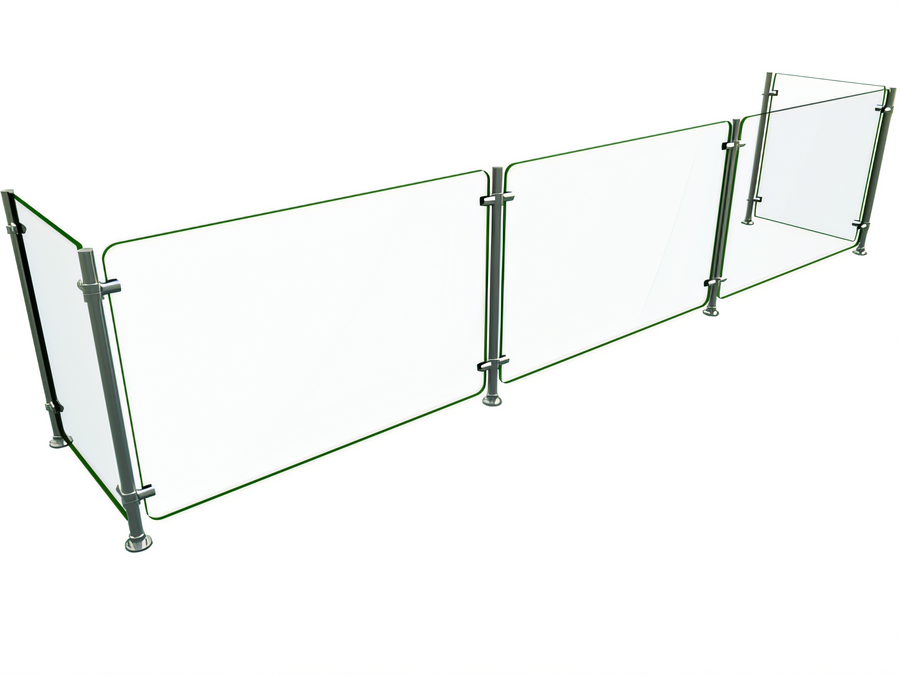 Product image #1 for Hatco Flav-R-Shield 3-Bay Full-Service Pass-Over Sneeze Guard, 108 x 18 x 25 Inches
