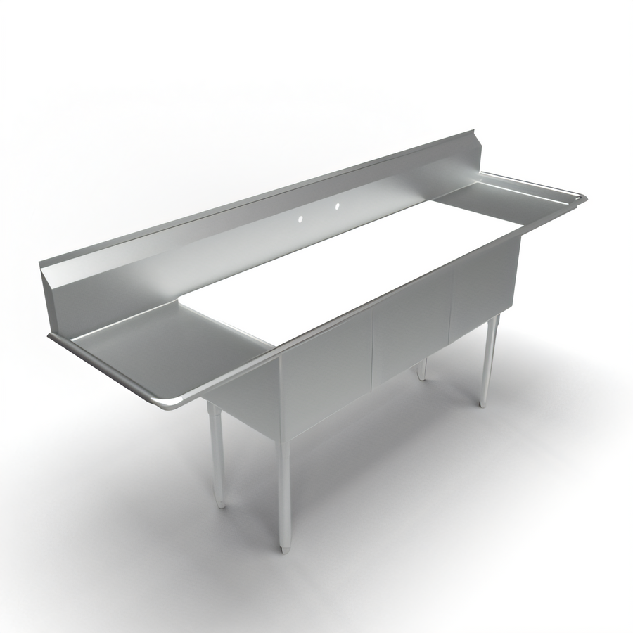 Product image #1 for BK Resources HDPE Sink Cover for 3-Compartment Sink with 10 x 14 Inch Bowls