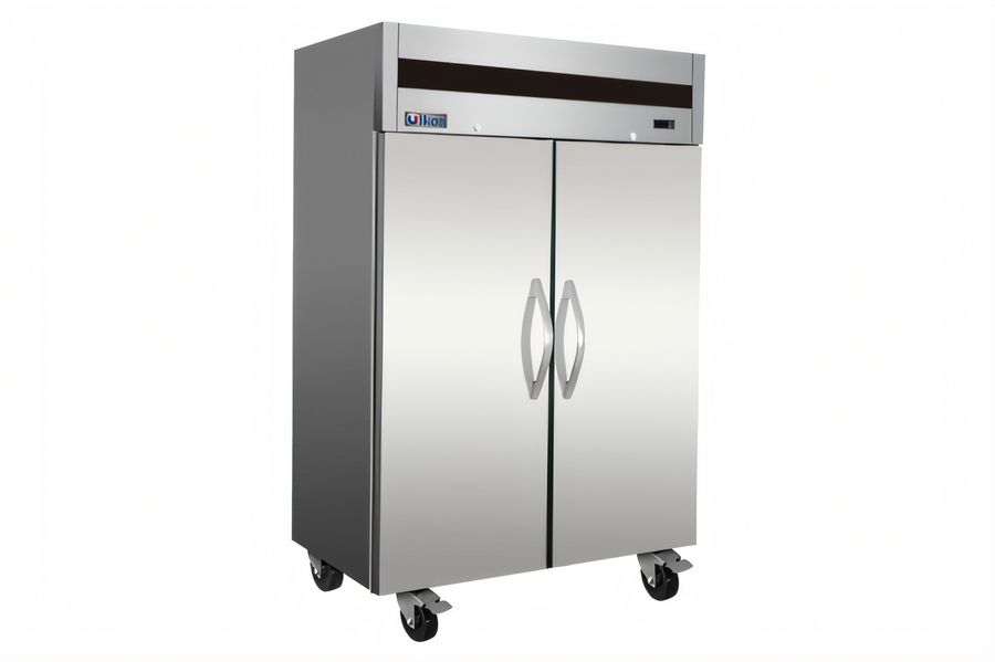 Product image #1 for IKON Refrigeration IT56F Two-Section Reach-In Freezer, 49 Cu. Ft., Top-Mount, Solid Stainless Steel Doors