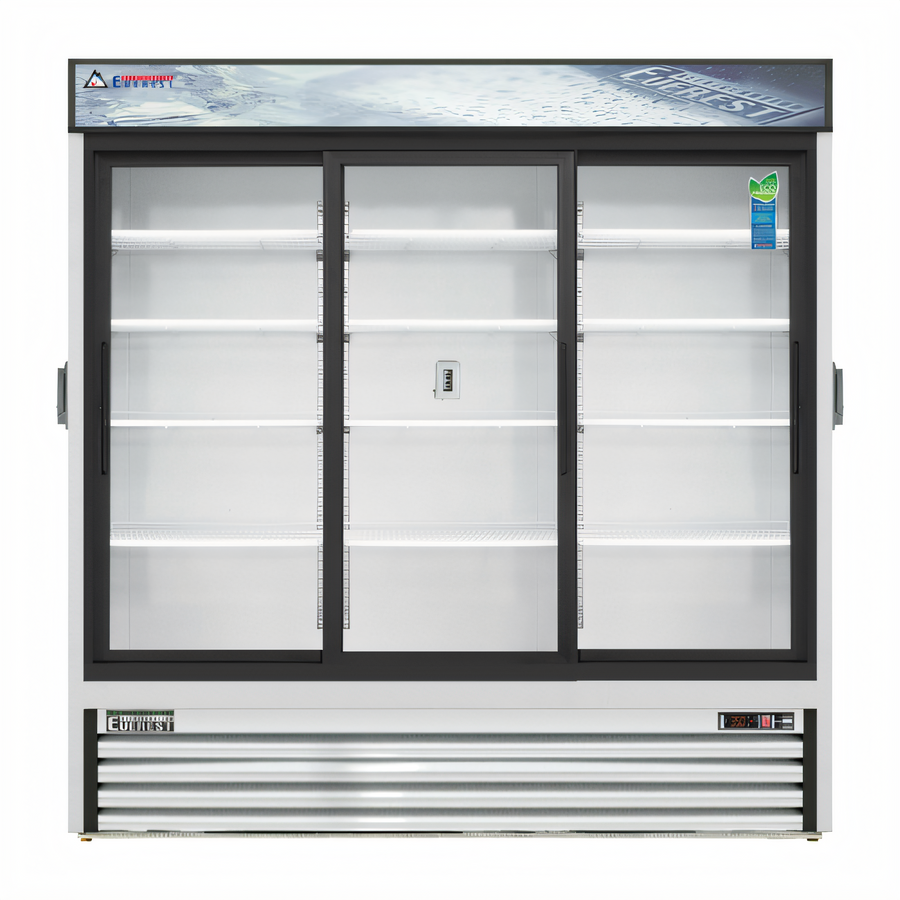 Product image #1 for Everest Refrigeration EMGR69C Three-Section Reach-In Sliding Glass Door Chromatography Refrigerator, 69 Cu. Ft.