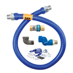 Thumbnail image #1 for Dormont Manufacturing Dormont Blue Hose 16100BPQSR48BX Moveable Gas Connector Hose, 1" ID x 48", Blue PVC-Coated Stainless Steel, Quick Disconnect