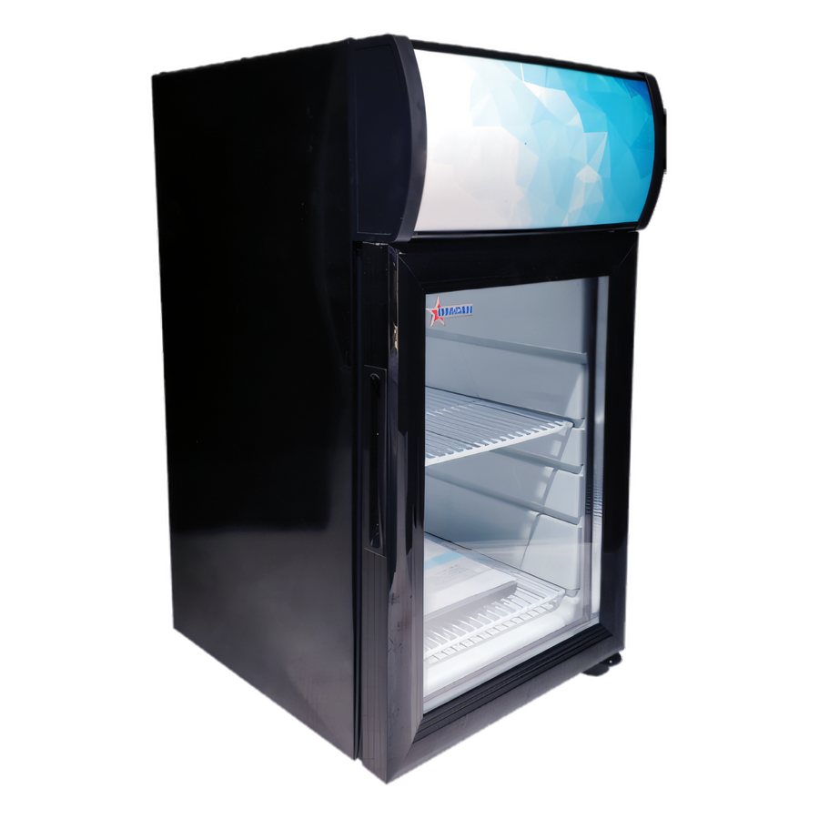 Product image #1 for Countertop Reach-In Refrigerated Display Case, 1 Hinged Glass Door, 0.74 Cu. Ft., Black